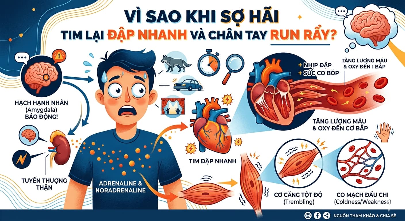 Vì sao khi sợ hãi tim lại đập nhanh và chân tay run rẩy